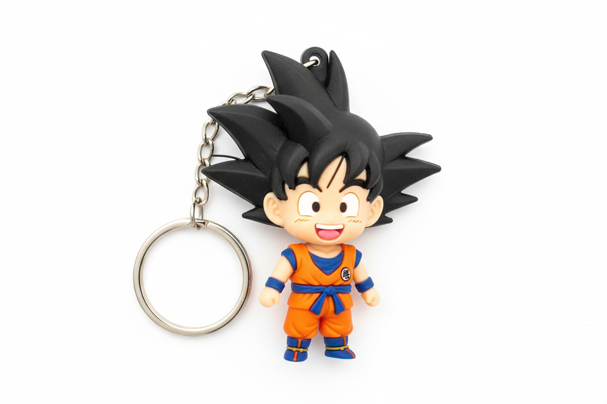 Goku Anime keychain, the keychain should have goku and make it a product mockup